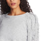 1.STATE Women's Fringe Sleeve Sweater Gray
