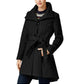 Madden Girl Juniors' Faux-Leather-Trim Skirted Coat Black  Size XS