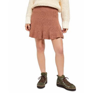 Free People Women's Short Ruffled Skirt Brown Size X-Large