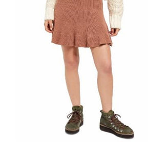 Free People Women's Short Ruffled Skirt Brown Size X-Large