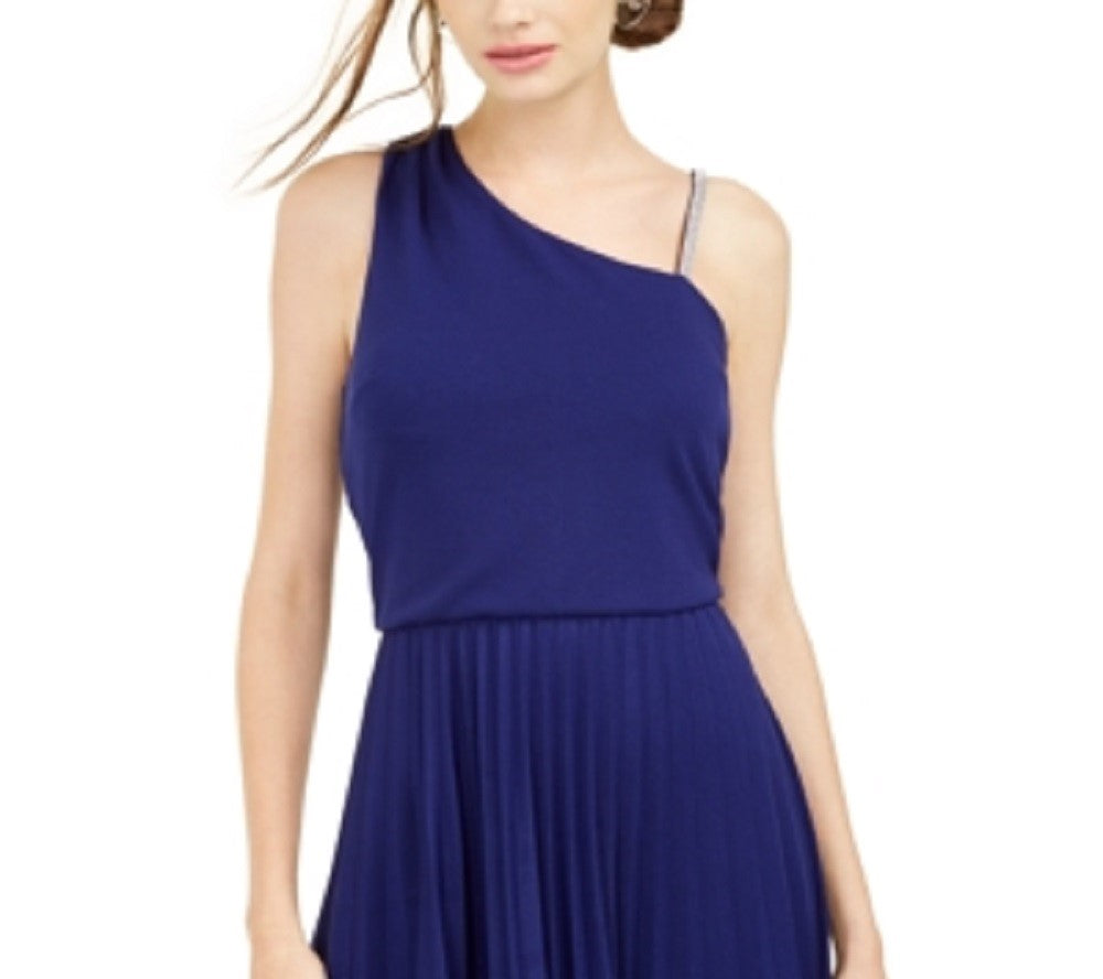 BCX Junior's Asymmetrical Strap Dress Blue Size XX-Large