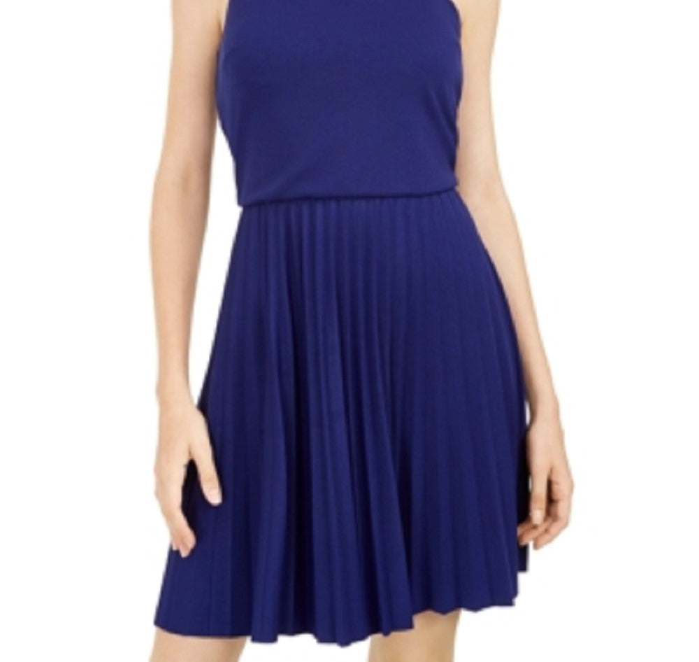 BCX Junior's Asymmetrical Strap Dress Blue Size XX-Large