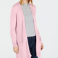 Maison Jules Women's Long Open Front Jersey Cardigan Pink Size X-Small