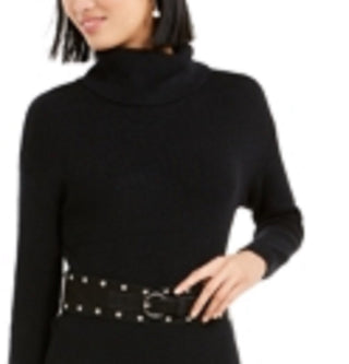 Bar III Women's Belted Sweater Dress Black Size X-Small