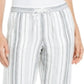 Charter Club Women's Striped Capri Pants White Size X-Small