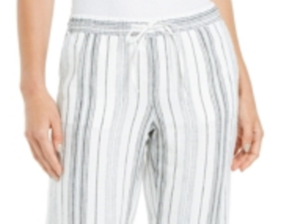 Charter Club Women's Striped Capri Pants White Size X-Small
