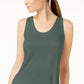 Maison Jules Women's Scoop Neck Tank Top Green Size Medium