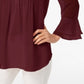 Charter Club Women's Double Ruffle Solid Pintuck Top Red Size Large