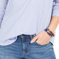 Style & Co Women's Speckled Shimmer Top BLue Size Large