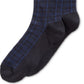 Perry Ellis Men's Microfiber Houndstooth Dress Socks Blue Size Regular