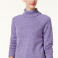 Karen Scott Women's Cotton Turtleneck Sweater Purple Petite Small