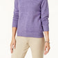 Karen Scott Women's Cotton Turtleneck Sweater Purple Petite Small