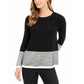 Charter Club Women's Colorblocked Ottoman Sweater Black Size X-Small