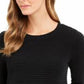 Charter Club Women's Colorblocked Ottoman Sweater Black Size X-Small