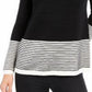 Charter Club Women's Colorblocked Ottoman Sweater Black Size X-Small