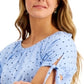 Style & Co Women's Printed Off The Shoulder Top Blue Size Medium