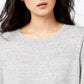 Maison Jules Women's Long Sleeve Pullover Sweater Grey Size X-Large