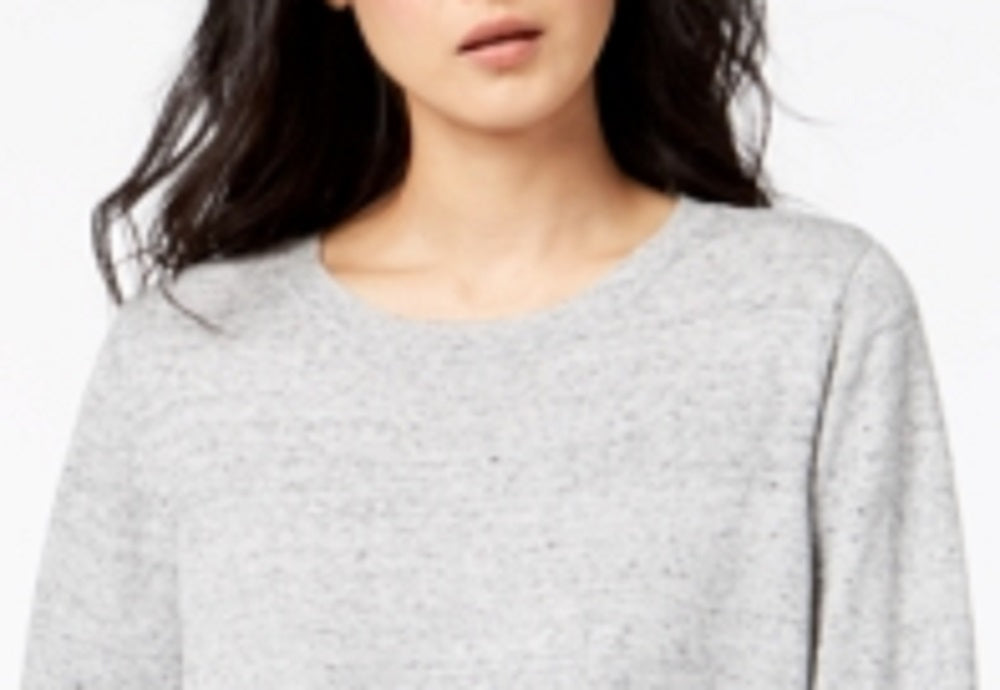 Maison Jules Women's Long Sleeve Pullover Sweater Grey Size X-Large