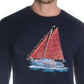 Club Room Men's Pine Boat Cotton Blend Graphic T-Shirt Blue Size Small