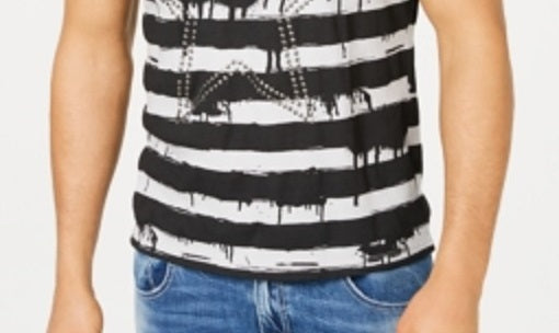 INC International Concepts Men's Cotton V Neck Graphic T-Shirt Gray Size XX-Large