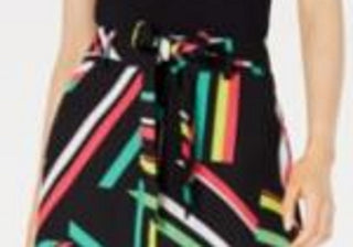 Bar III Women's Printed Skirt Black Size 10