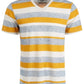 American Rag Men's Striped V Neck T-Shirt Yellow Size Medium