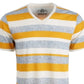 American Rag Men's Striped V Neck T-Shirt Yellow Size Medium