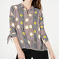 Alfani Women's Geometric Print Blouse Yellow Size Petite XL