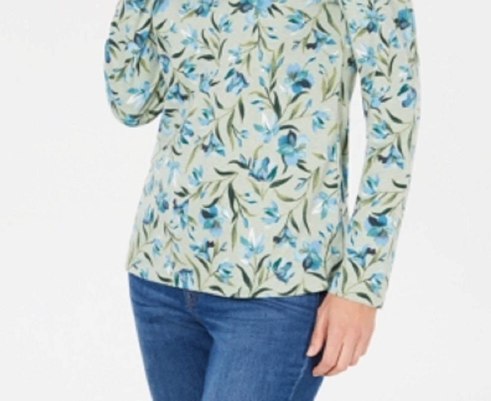 Karen Scott Women's Audra Oasis Scoop Neck Top Green Size Medium
