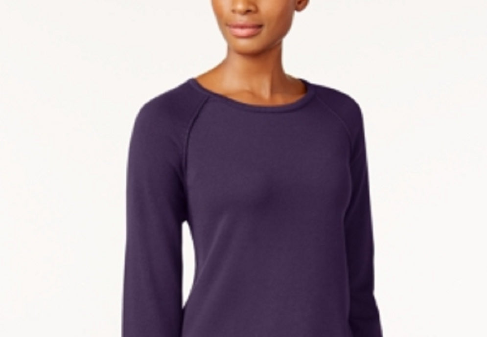 Karen Scott Women's Cotton Sweater Purple Size Petite L