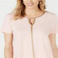 JM Collection Women's Metallic-Trim Tunic Pink Size Petite S