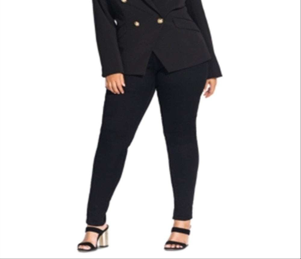 City Chic Women's Trendy Plus Rock Royalty Jacket Black Size 22W