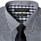 Nick Graham Men's Modern Fitted Gingham Dress Shirt & Dot Tie Set Black Size XX-Large