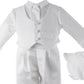 Lauren Madison Boy's Satin Christening Outfit with Hat and Tie White Size 6-9MOS