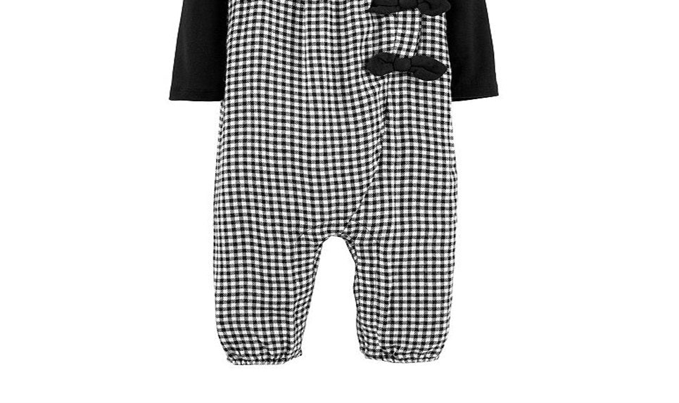 Carter'sBaby Girl's 2-Pc. T-Shirt and Gingham Jumpsuit Black Size 9MOS