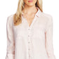 Vince Camuto Women's Linen Long Sleeves Button Down Top Pink Size XS