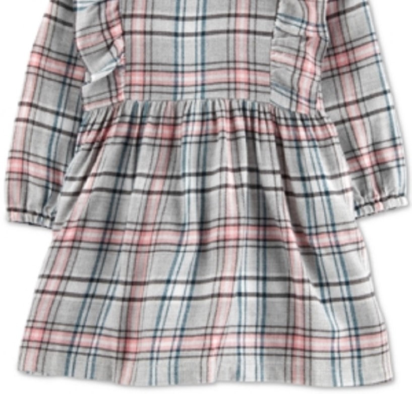 Carter's Girl's Casual Dresses PLAID Plaid Ruffle Trim a Line Dress & Bloomers Gray Size 6 Months