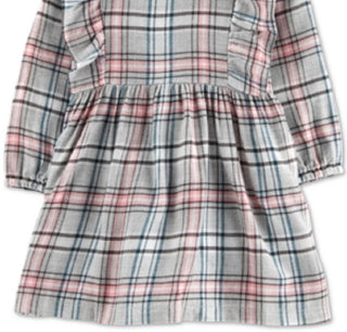 Carter's Girl's Casual Dresses PLAID Plaid Ruffle Trim a Line Dress & Bloomers Gray Size 6 Months