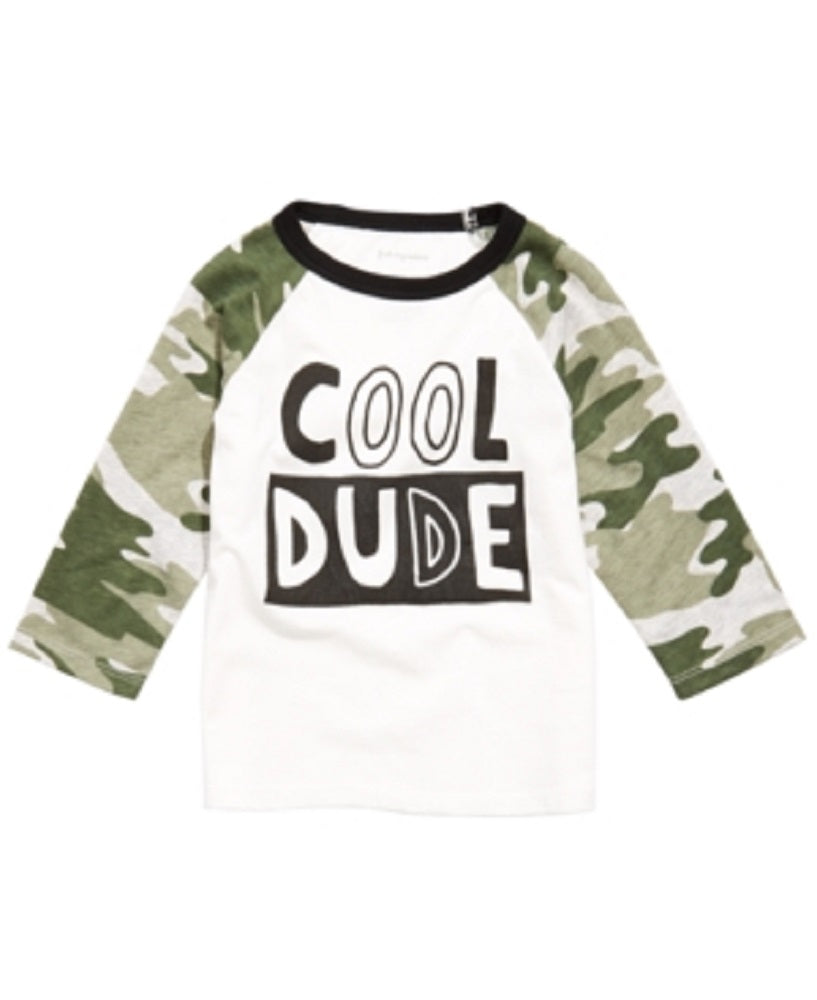 First Impressions Baby Boy's Cotton Colorblocked Raglan Graphic Print T-Shirt White Size 6-9 Months