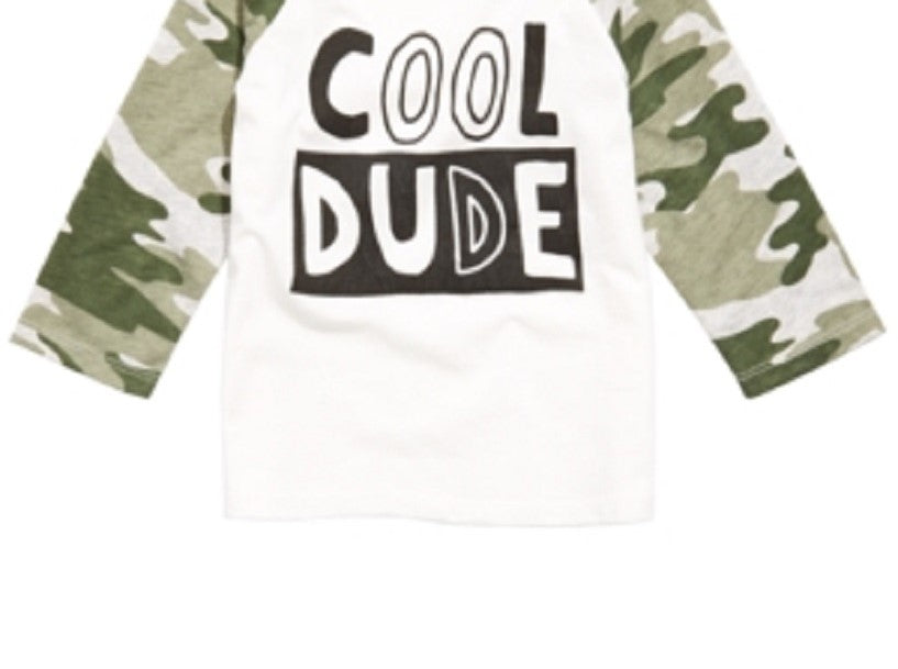 First Impressions Baby Boy's Cotton Colorblocked Raglan Graphic Print T-Shirt White Size 6-9 Months
