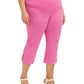JM Collection Plus Size Capri Pants Pink Size 3X
