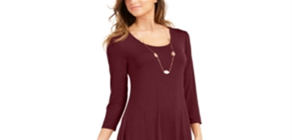 Style & Co Women's Swing Dress Red Size Small