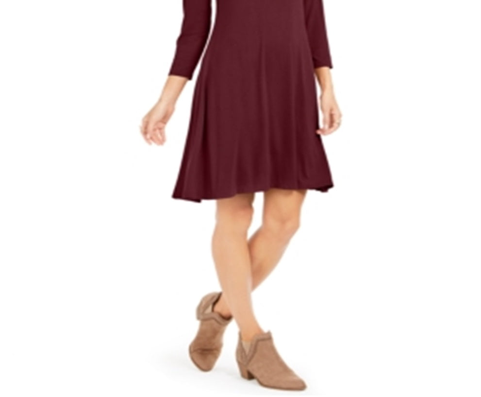 Style & Co Women's Swing Dress Red Size Small