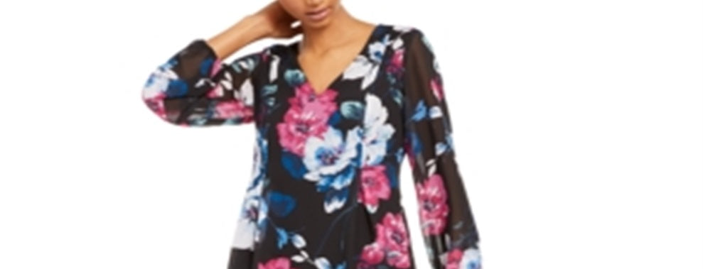 INC International Concepts Women's Bow-Back Shift Dress Black Size Small