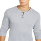 Club Room Men's Henley Shirt Gray Size Large
