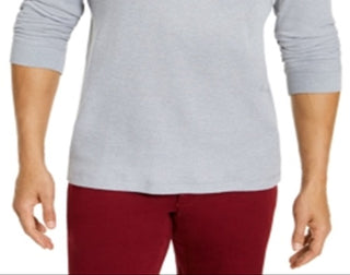 Club Room Men's Henley Shirt Gray Size Large