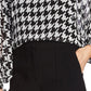 Vince Camuto Women's Batwing Houndstooth Chiffon Overlay Blouse Black Size S