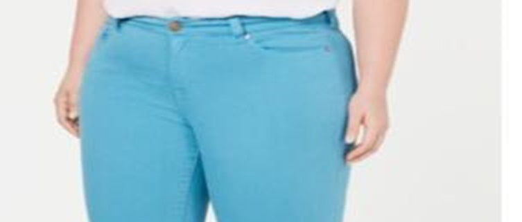 Celebrity Women's Plus Colo Skinny Jeans Denim Mid-Rise Blue Size 20