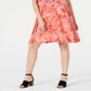 Style & Co Women's Graphic Tie-Dyed Dress Red Size X-Small