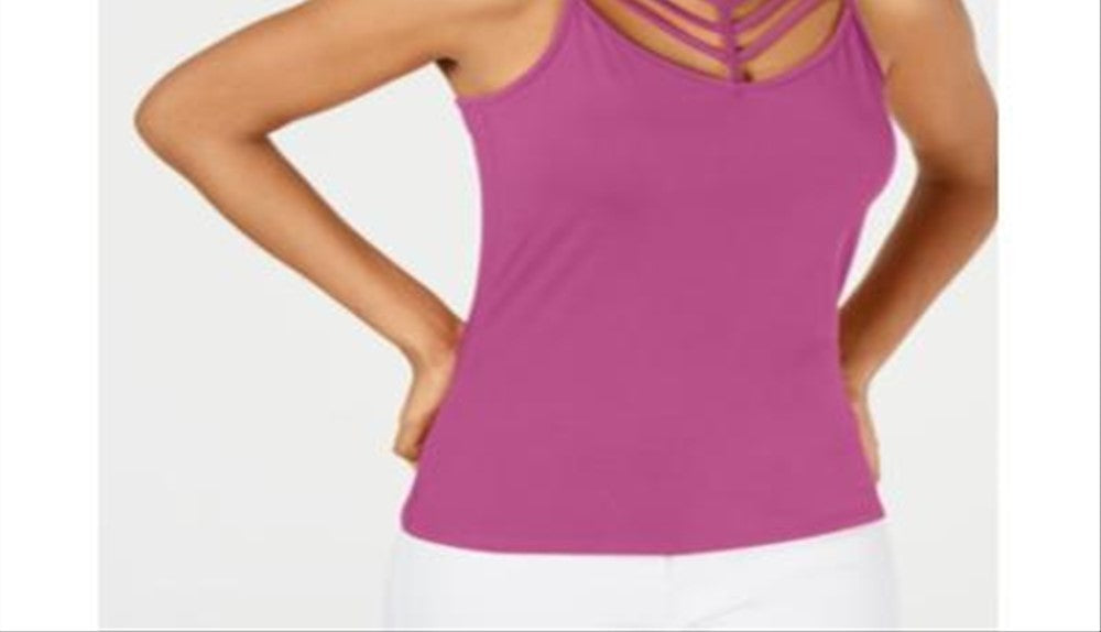 Thalia Sodi Women's Ladder Trim Tank Top  Pink Size Large